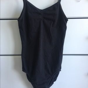 Plain black ballet leotard